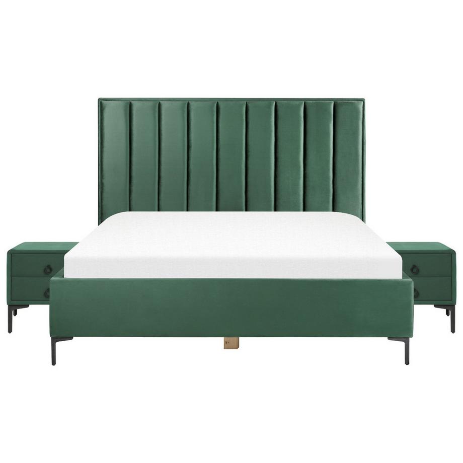 Beliani Set da camera da letto en Velluto SEZANNE  