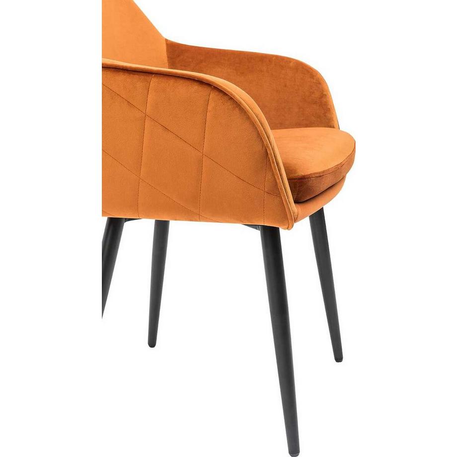 mutoni Sedia da pranzo in velluto corallo  