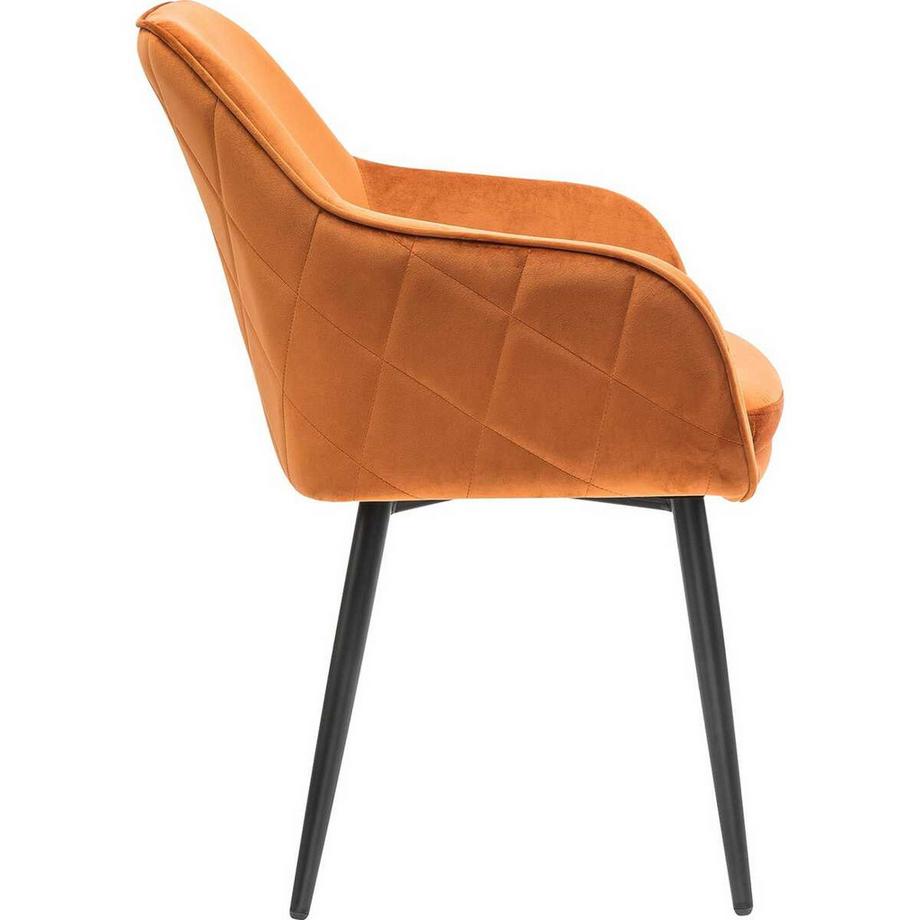 mutoni Sedia da pranzo in velluto corallo  