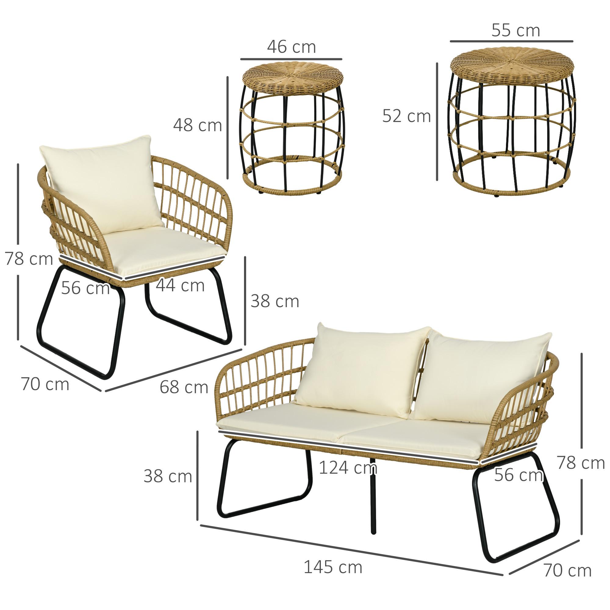 Outsunny Rattan Gartenmöbel-Set  