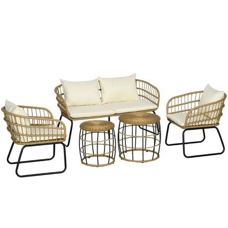 Outsunny Salon de jardin en rotin  