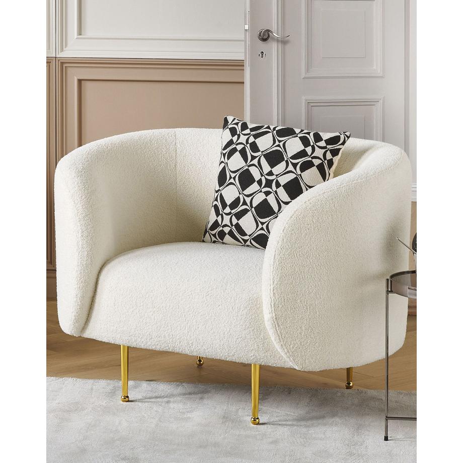 Beliani Fauteuil en Bouclé Glamour LOEN  