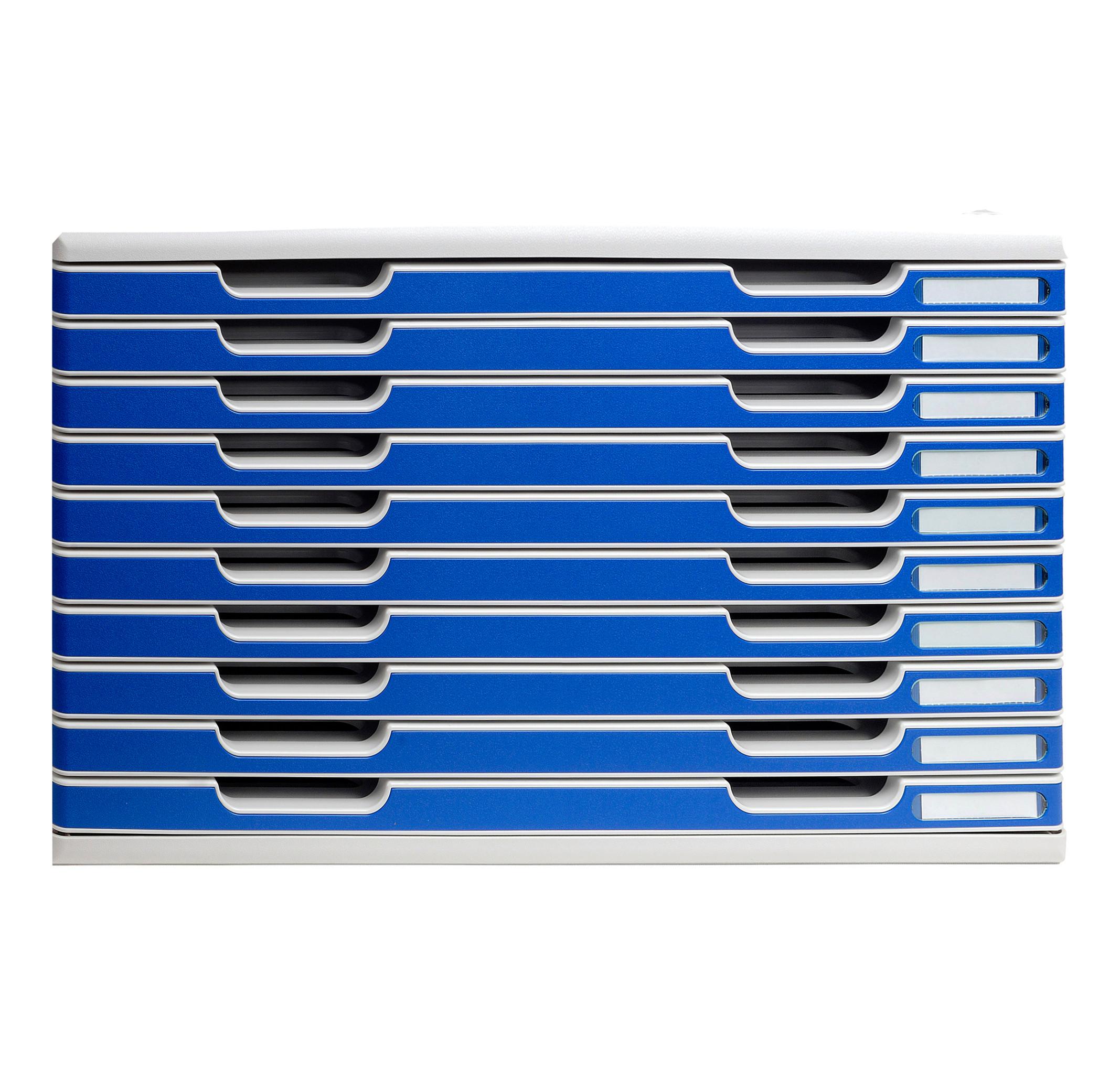 Exacompta Schubladenbox MODULO A3, 10 geschlossene Laden  