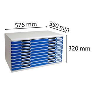 Exacompta Schubladenbox MODULO A3, 10 geschlossene Laden  