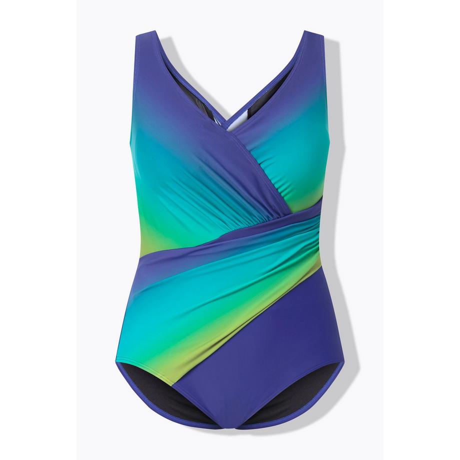 Ulla Popken Maillot de bain Drapé Dégradé Bonnets souples Recyclé  