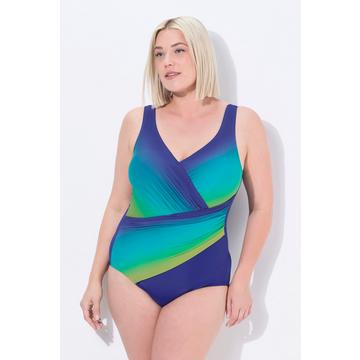 Maillot de bain en matière recyclée, dégradé de couleurs, drapé et bonnets souples