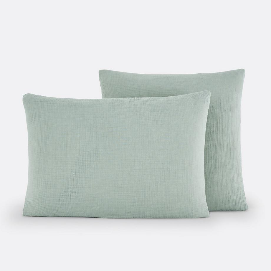 Taie d'oreiller gaze de coton/coton lavé