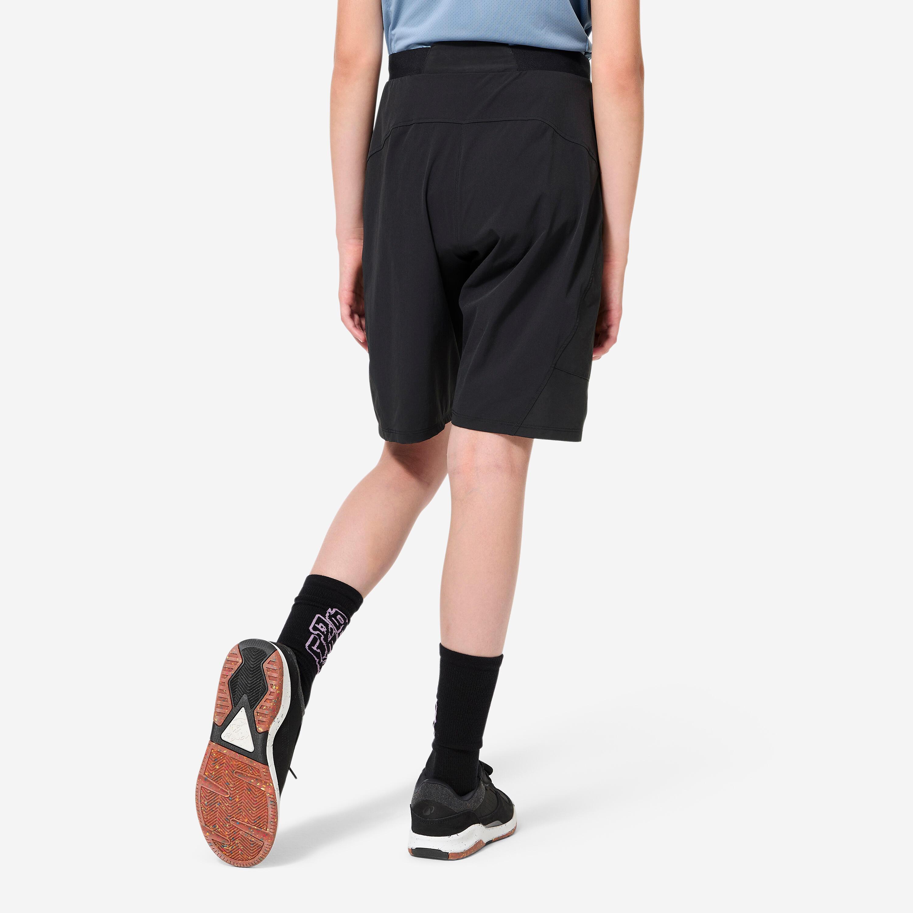 BTWIN  Pantaloncini corti ciclismo MTB 500 bambino con fondello 