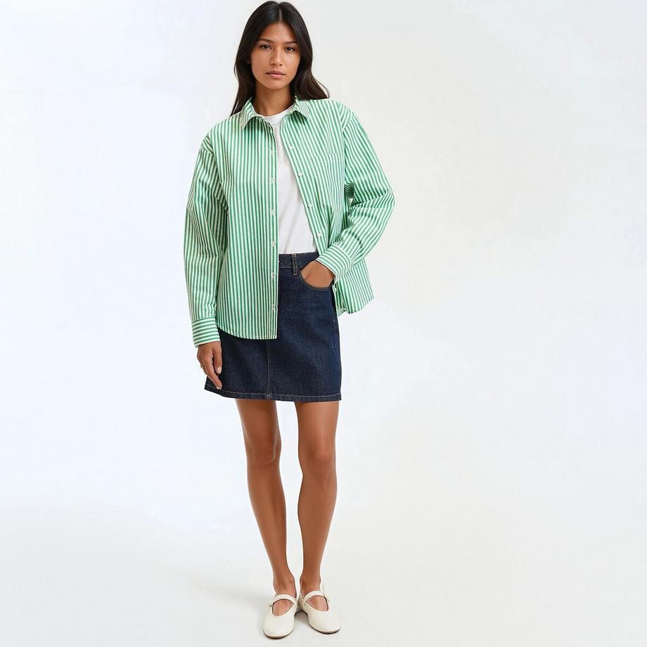 La Redoute Collections Gestreiftes Baumwollhemd  