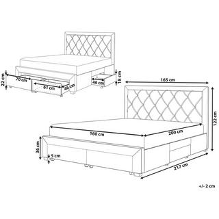 Beliani Bett mit Bettkasten aus Samtstoff Glamourös LIEVIN  