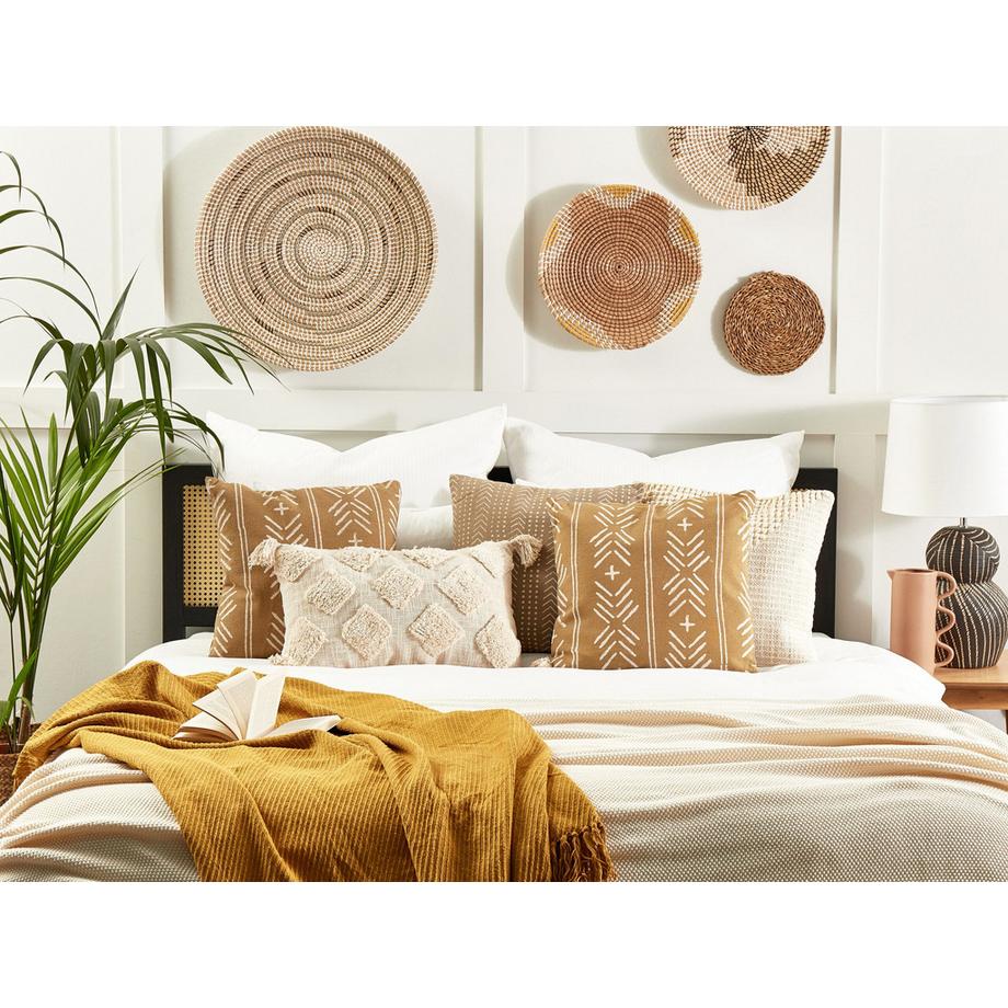 Beliani Lot de 2 coussins décoratifs en Coton Traditionnel BANYAN  