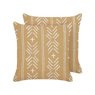 Beliani Lot de 2 coussins en Coton Traditionnel BANYAN  