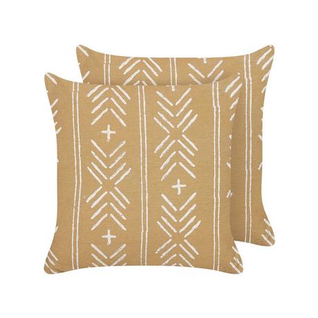 Beliani Lot de 2 coussins en Coton Traditionnel BANYAN  