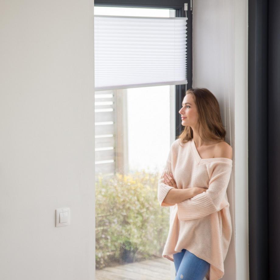 B2X  Tenda plissettata bianca senza foratura 