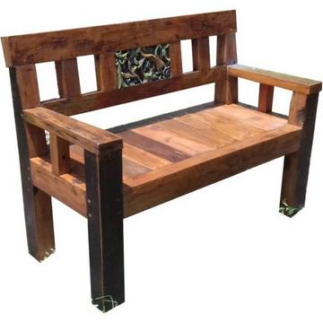 Banc de jardin Sumba teck marron foncé 120