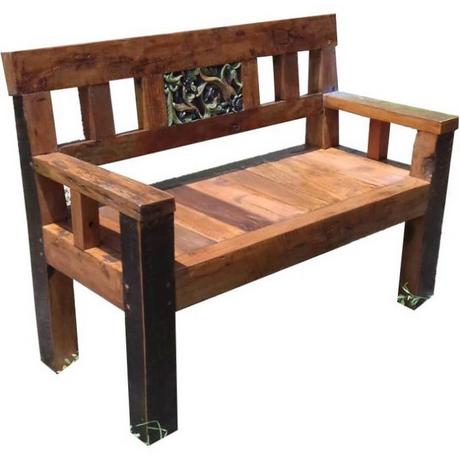 mutoni Panca da giardino Sumba teak marrone scuro 120  