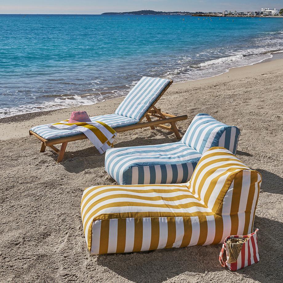 La Redoute Intérieurs Canapé pouf de jardin en toile à rayures  