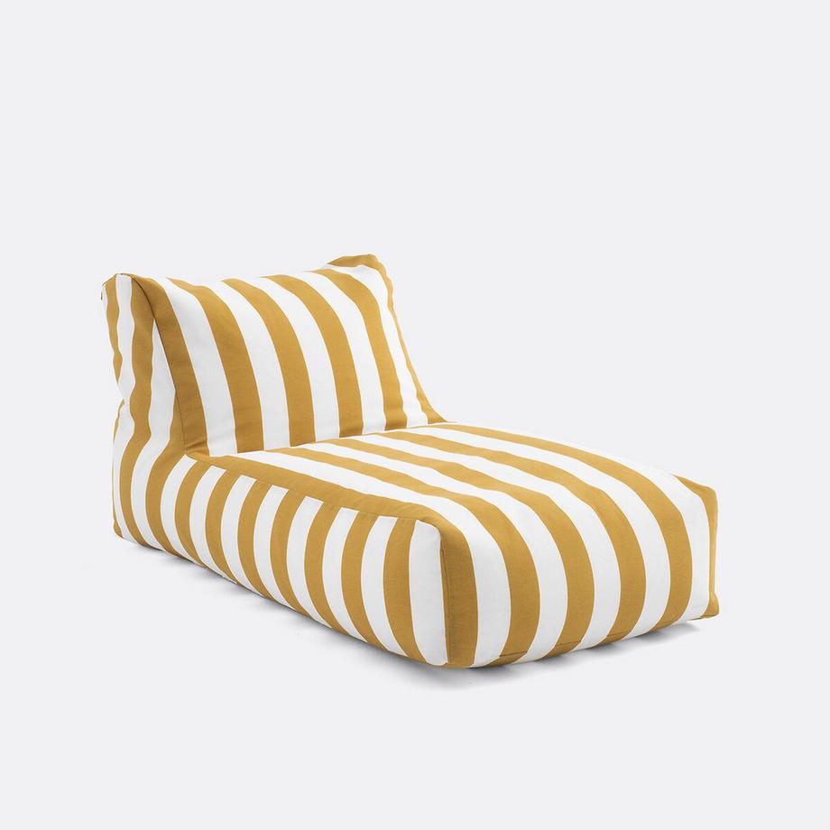 Canapé pouf de jardin en toile à rayures