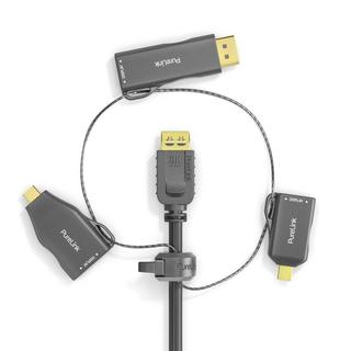 PureLink  PureLink IQ-AR200 câble vidéo et adaptateur DisplayPort + Mini DisplayPort + USB Type-C 3 x HDMI Noir, Or 