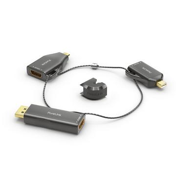 PureLink IQ-AR200 Videokabel-Adapter DisplayPort + Mini DisplayPort + USB Type-C 3 x HDMI Schwarz, Gold