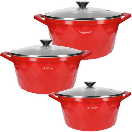 Cheffinger 3 pentole 20/24/28 cm modello diamante  