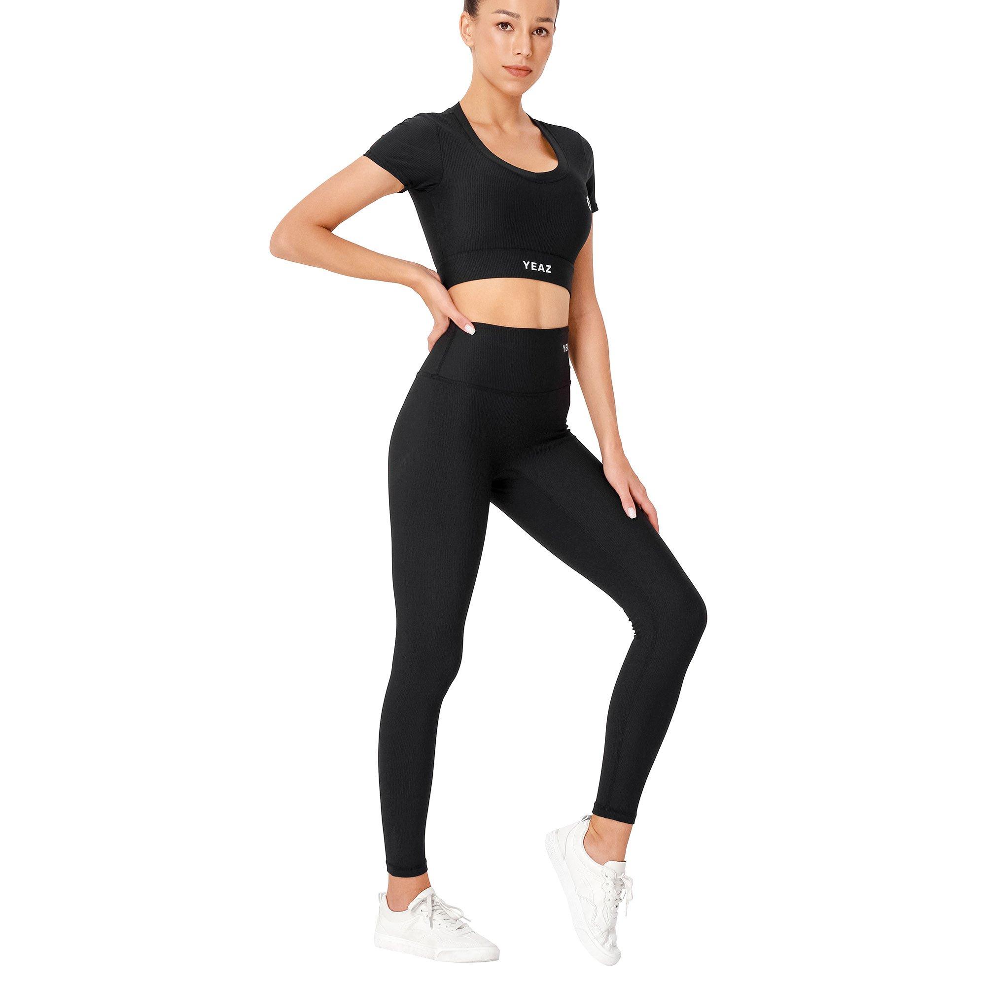 YEAZ  CLUB LEVEL SET Top + Leggings - Black Magic 