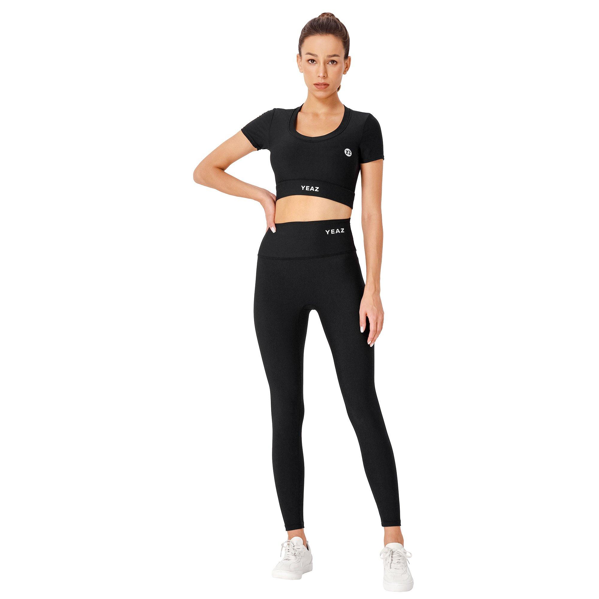 YEAZ  CLUB LEVEL SET Top + Leggings - Black Magic 