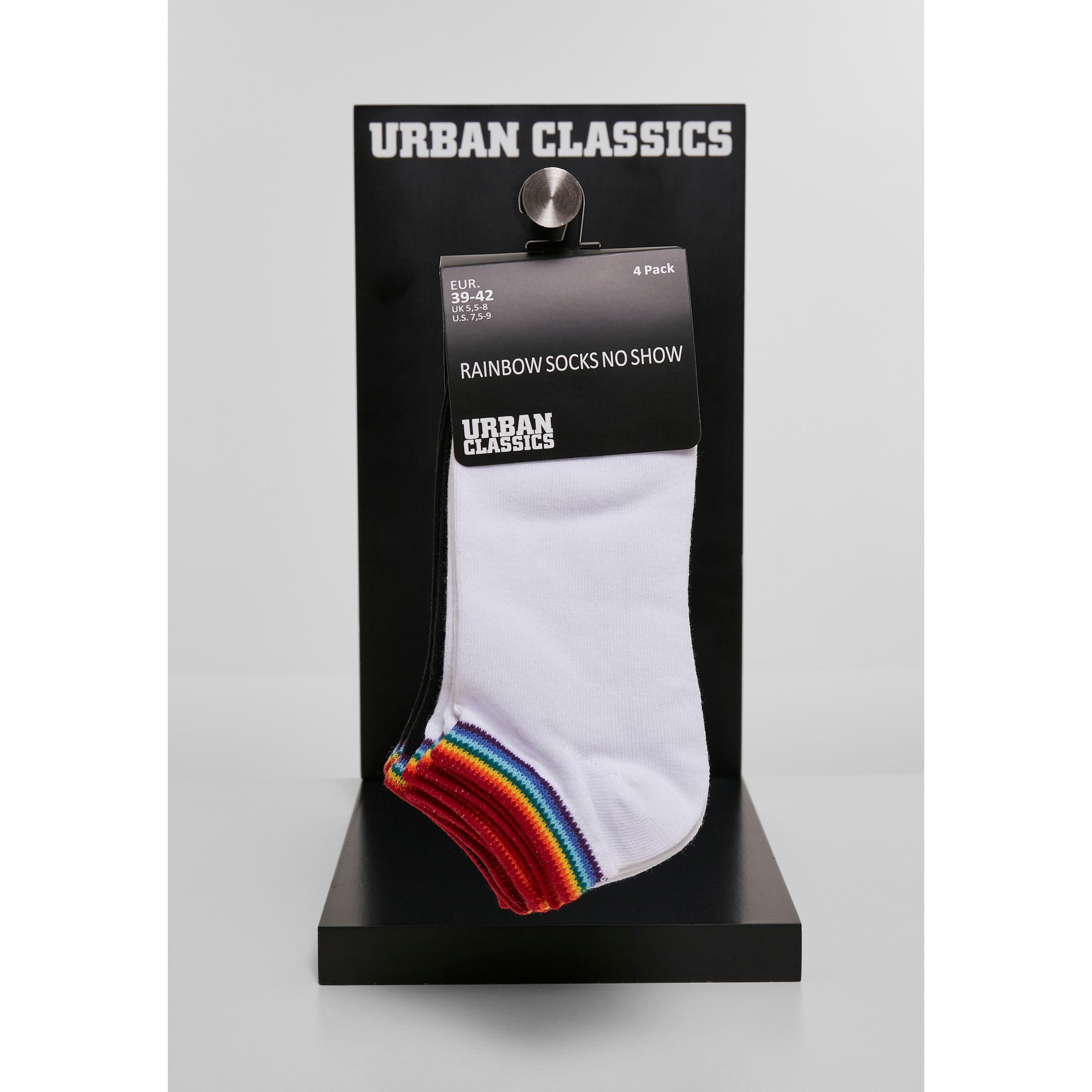 URBAN CLASSICS  calzini rainbow no show (4pcs) 