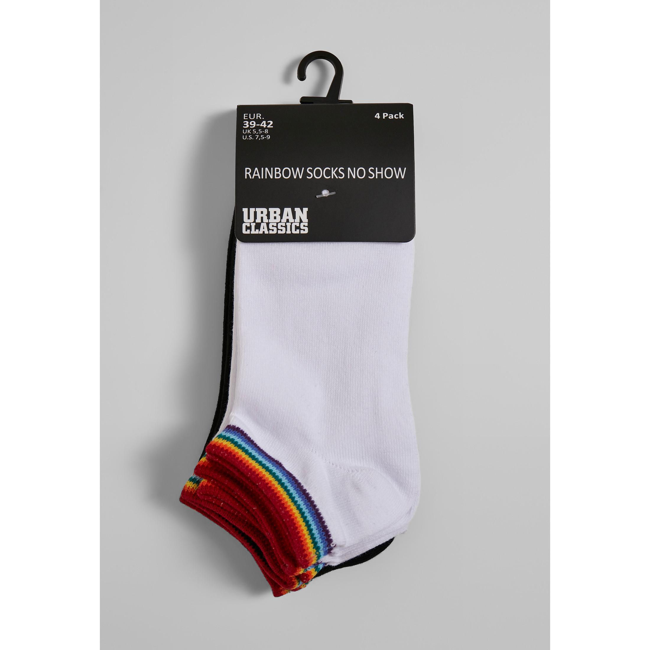 URBAN CLASSICS  calzini rainbow no show (4pcs) 