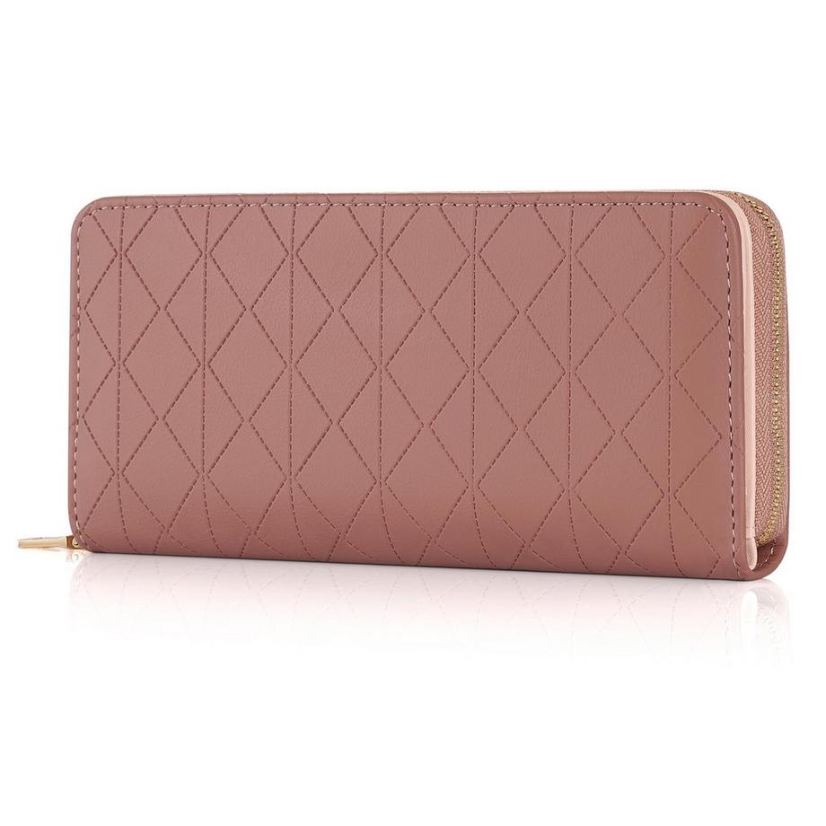 Ledergeldbörse mit Reißverschluss und Druckknopf mit vielen Fächern und Kartenfach