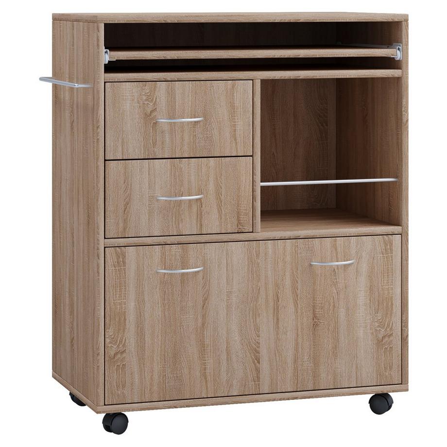 VCM Küchenwagen | Rollwagen mit Schubladen und Ablage | Maße Rollwagen ca. H. 86 x B. 70 x T. 40 cm | rollbar | Servierwagen Kicha  