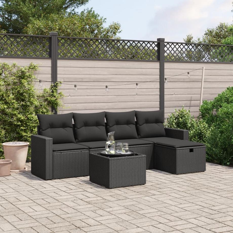 VidaXL set divano da giardino Polirattan  