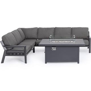 mutoni Lounge d&#039;angle Hendrix avec cheminée anthracite  