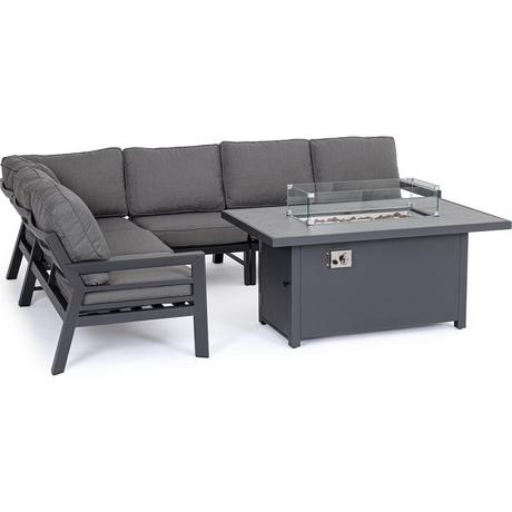 mutoni Lounge d&#039;angle Hendrix avec cheminée anthracite  