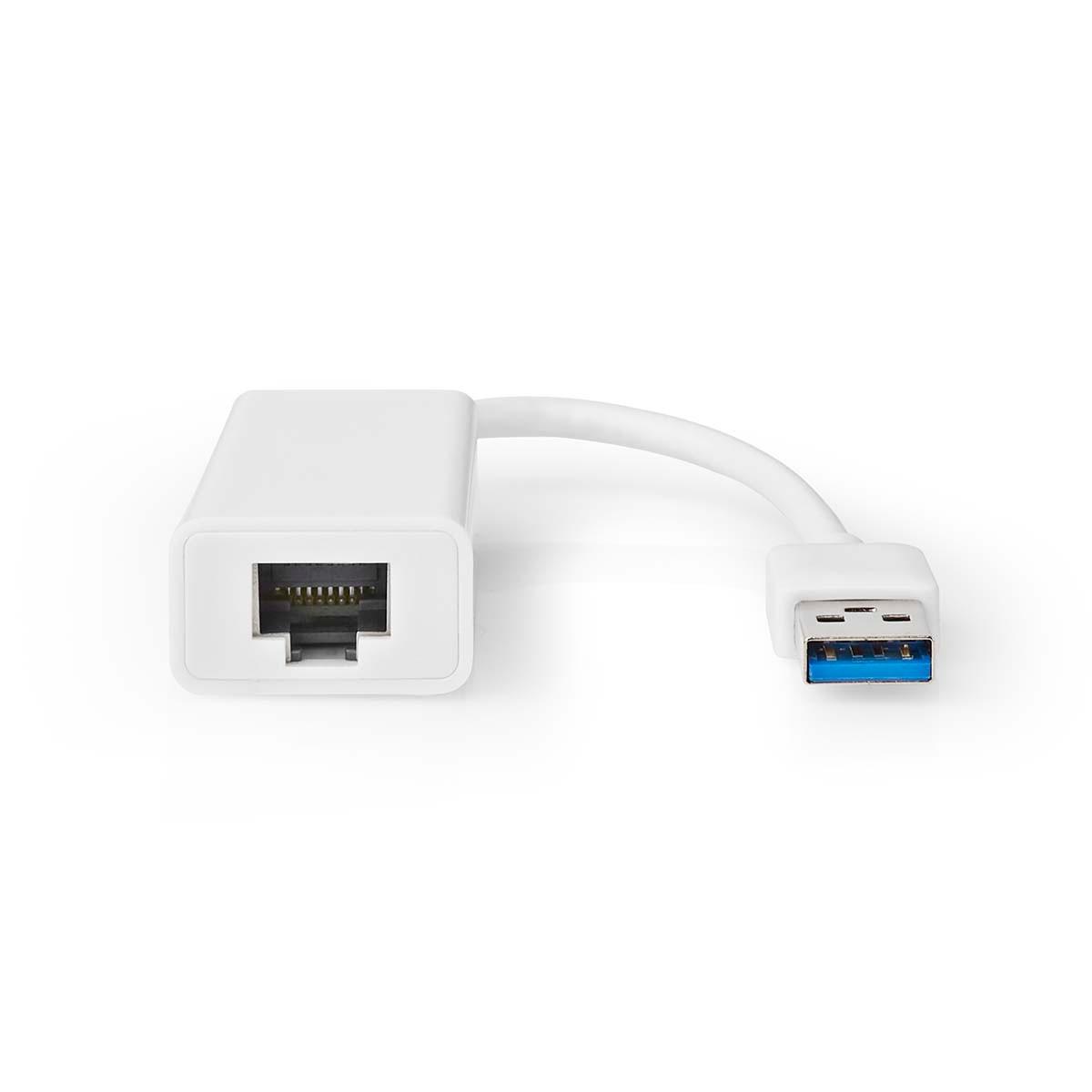 Nedis  Carte réseau USB | USB 3.2 Gen 1 | 1 Gbps | USB-A mâle | RJ45 femelle | 0.20 m | Rond | Nickelé | Cuivre nu | Blanc | Boîte 