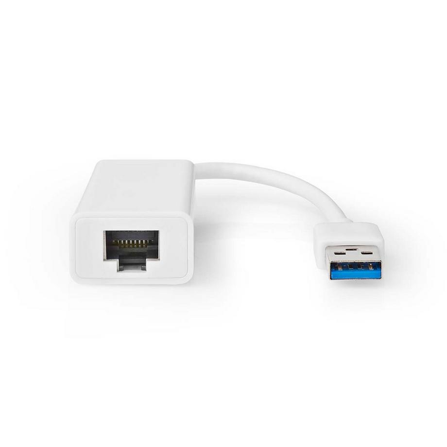 Nedis  Scheda di rete USB | USB 3.2 Gen 1 | 1 Gbps | USB-A Maschio | RJ45 Femmina | 0,20 m | Rotondo | Nichelato | Rame nudo | Bianco | Scatola 