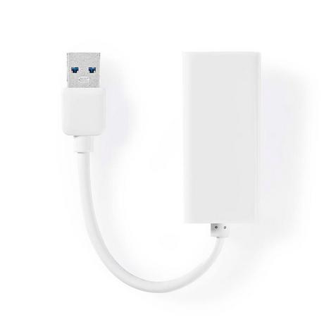 Nedis  Carte réseau USB | USB 3.2 Gen 1 | 1 Gbps | USB-A mâle | RJ45 femelle | 0.20 m | Rond | Nickelé | Cuivre nu | Blanc | Boîte 