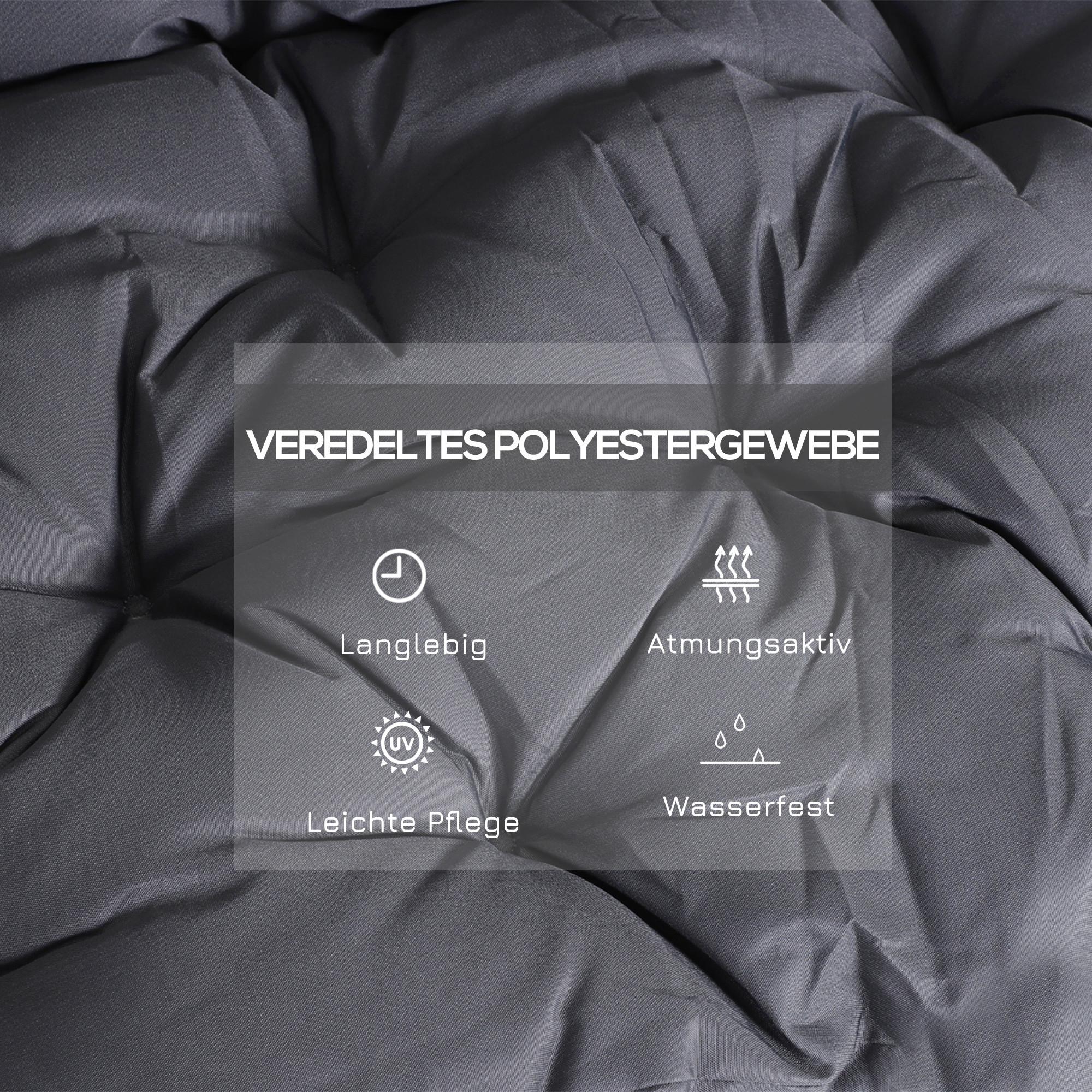 Northio Cuscino Per Panca Da Giardino, Cuscino Per Panca, Cuscino Per Panca, 100 X 98 X 8 Cm, In Cotone Grigio Scuro  