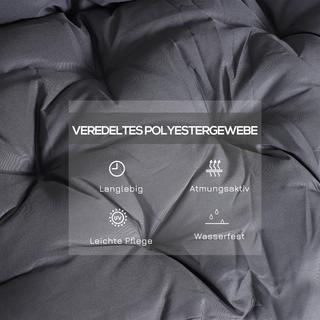 Northio Cuscino Per Panca Da Giardino, Cuscino Per Panca, Cuscino Per Panca, 100 X 98 X 8 Cm, In Cotone Grigio Scuro  