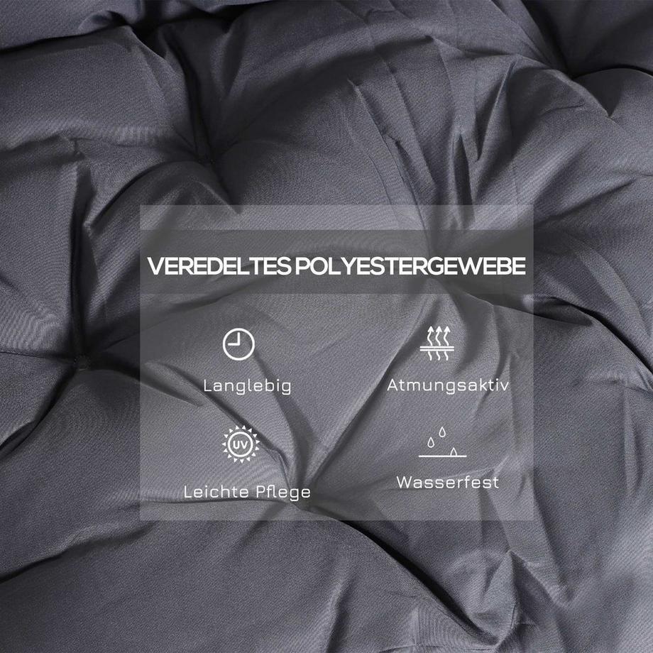 Northio Sitzkissen Bank Gartenbank Auflage Bankauflage Polster 100 X 98 X 8 Cm Baumwolle Dunkelgrau  