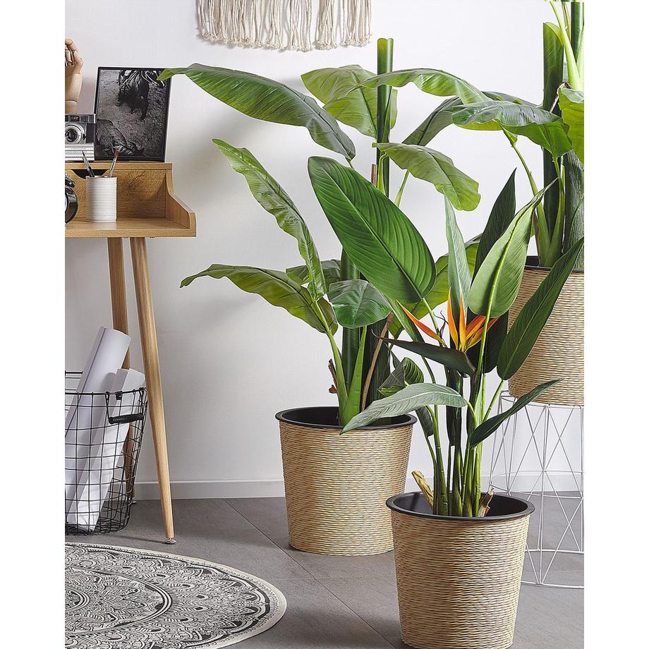 Beliani Kunstpflanze aus Kunststoff Boho STRELITZIA TREE  