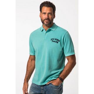 JP1880  Polo à manches courtes en maille piquée, style vintage turquoise 