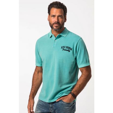 JP1880  Polo à manches courtes en maille piquée, style vintage turquoise 