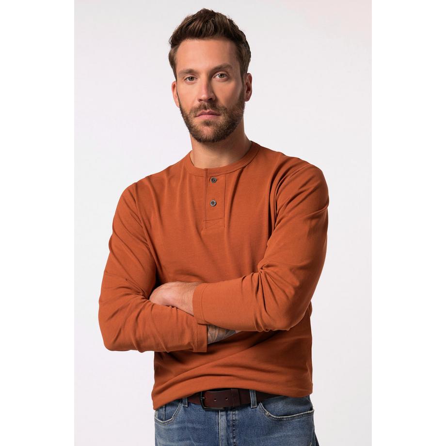 JP1880 Langarm Henley Vintage Look  