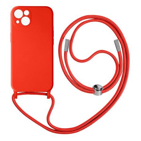 Avizar  Coque cordon iPhone 13 Rouge 