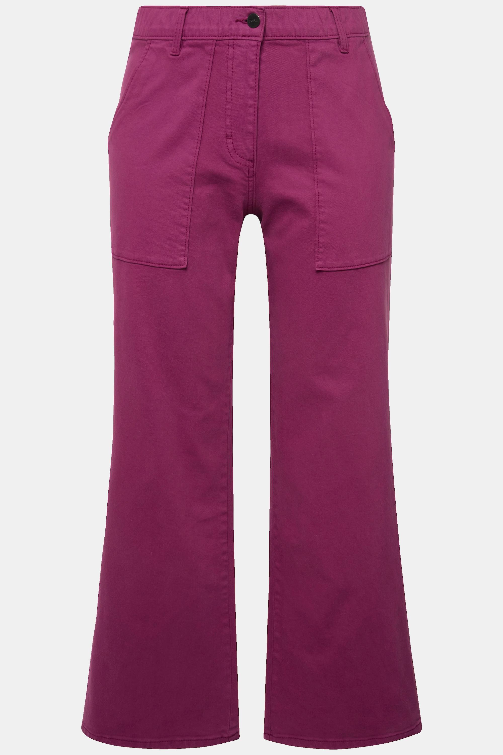 Ulla Popken  Jean coloré Mary en coton bio, jambe large 