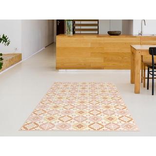 Vente-unique  Tappeto effetto blocchi di cemento 120 x 180 cm in Vinile Arancione e Rosa - ELOZA 