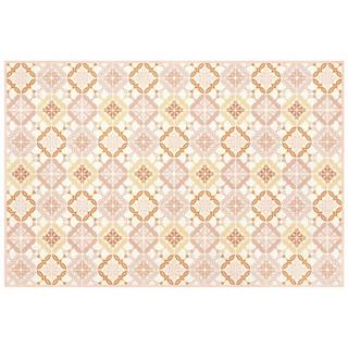 Vente-unique  Tappeto effetto blocchi di cemento 120 x 180 cm in Vinile Arancione e Rosa - ELOZA 