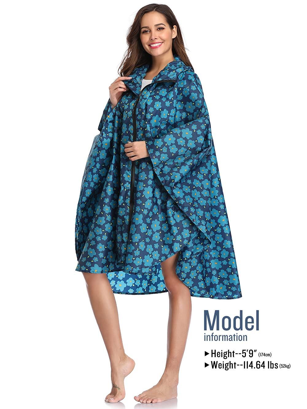 Alopini Mantella Antipioggia con Cappuccio Cerniera Riutilizzabile  