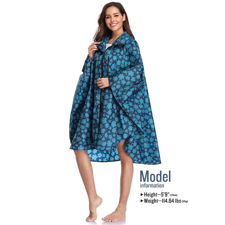 Alopini Mantella antipioggia con cappuccio e cerniera riutilizzabile  